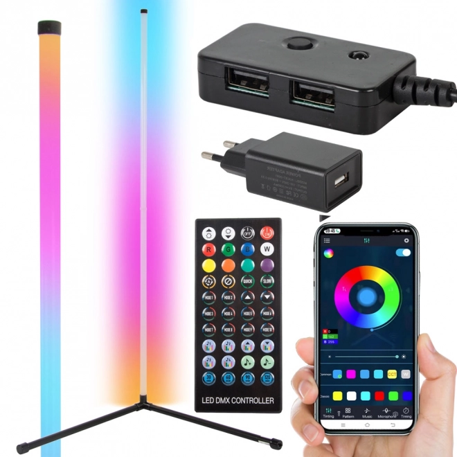 Kotna RGB LED svetilka z daljinskim upravljalnikom in aplikacijo