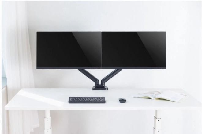 Stojalo za dva monitorja s plinsko vzmetjo