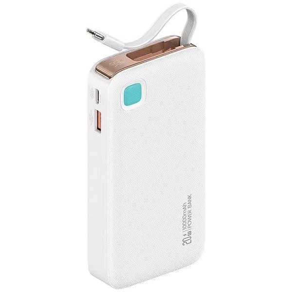 Powerbanka z USB-C kablom 10000mAh 20W bela