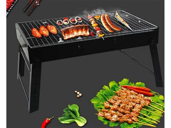 Prenosni zložljivi žar na oglje za kampiranje in BBQ