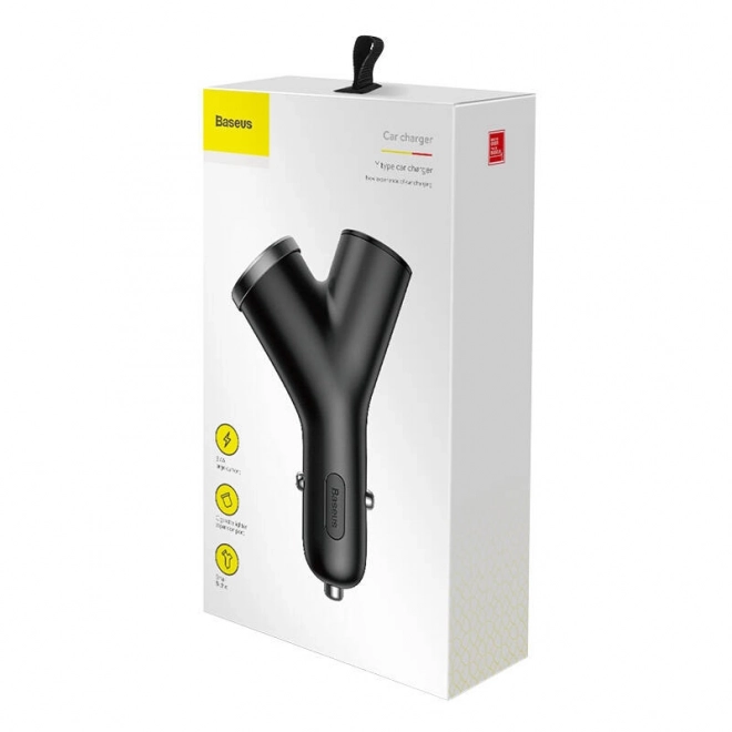 Avtopolnilec Baseus tipa Y 2xUSB 3,4A 40W (črna)