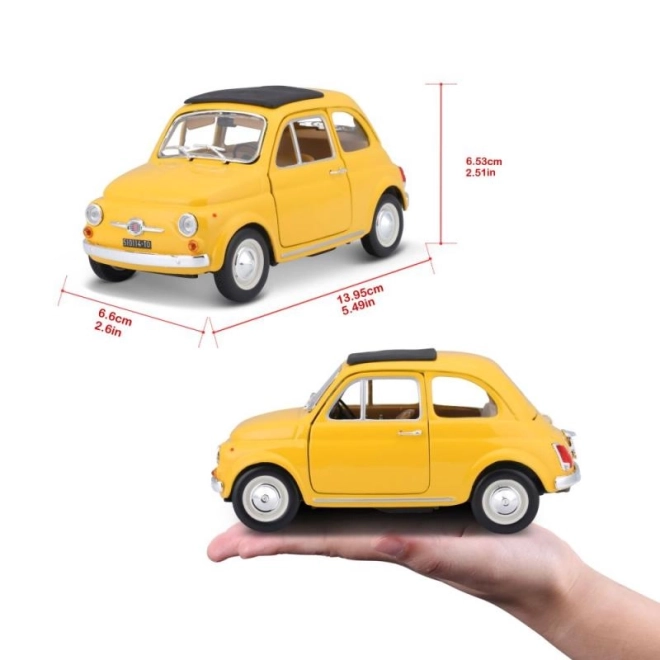 Model avtomobila Bburago Fiat 500 F 1965 rumen 1:24