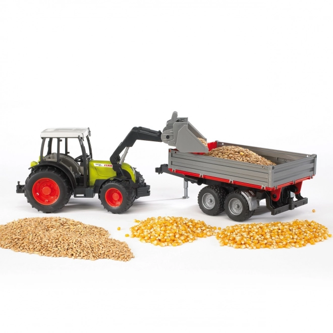 Bruder traktor CLAAS Nectis 267F z nakladalnikom in prikolico