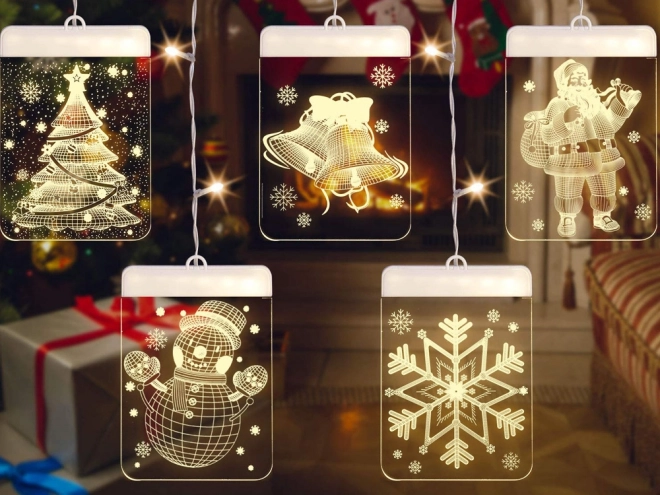 Božično LED vitražno svetilo za okno