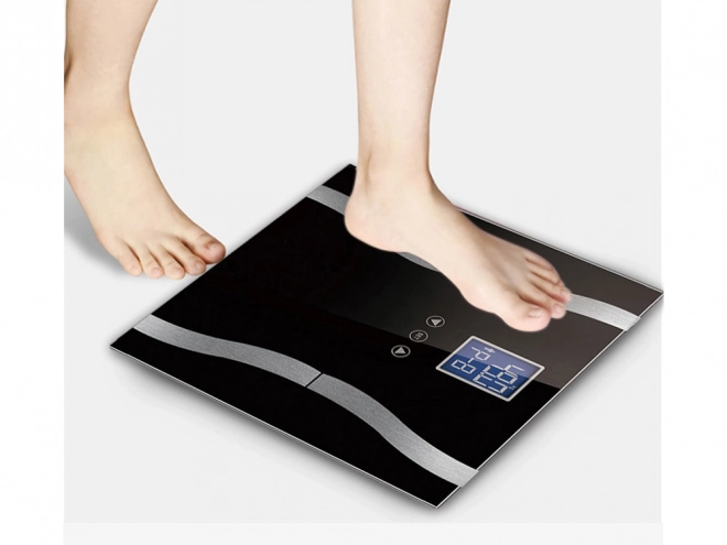 Analitična 180kg steklena kopalniška tehtnica z LCD zaslonom