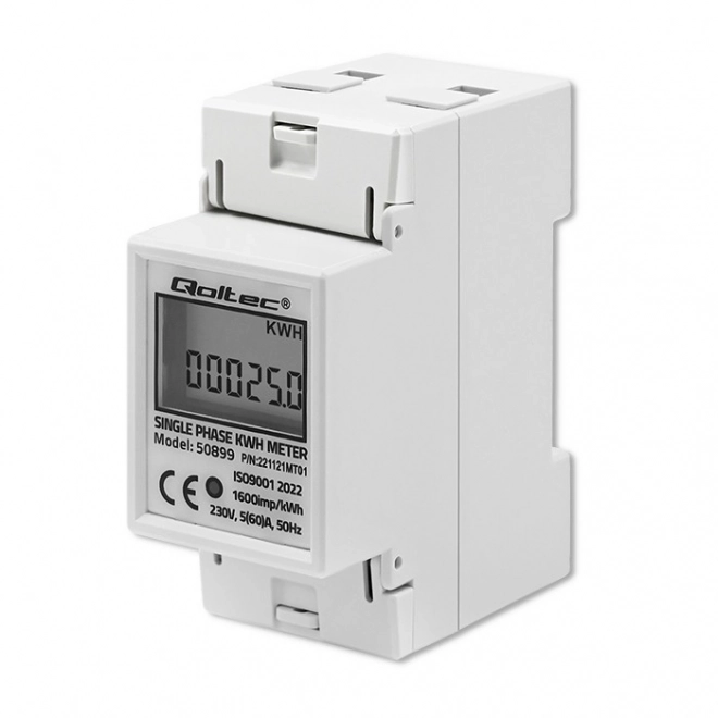 Enofazni elektronski števec električne energije | DIN letev | 230V | LCD | 2P