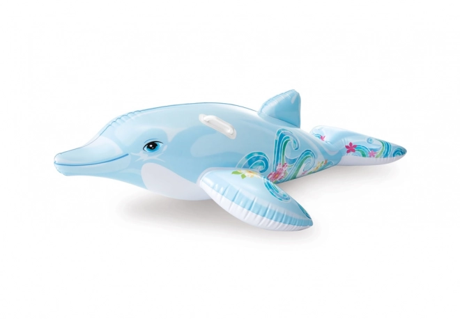 Modri napihljivi delfin z ročaji