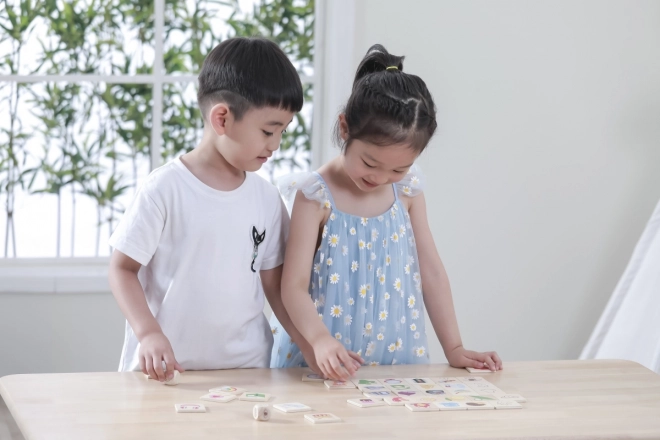 VIGA učna igra lesene puzzle za učenje čutil
