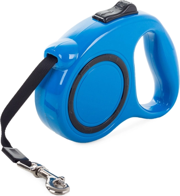 Avtomatski povodec za pse 5 m, moder, do 15 kg