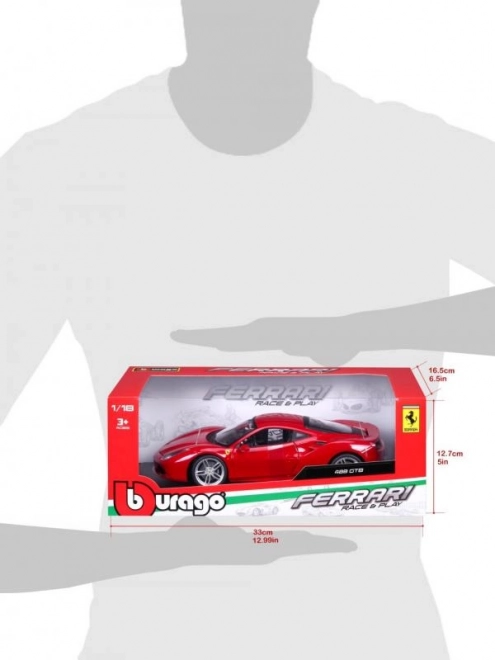 Kovinski avto Ferrari 488 GTB rdeč