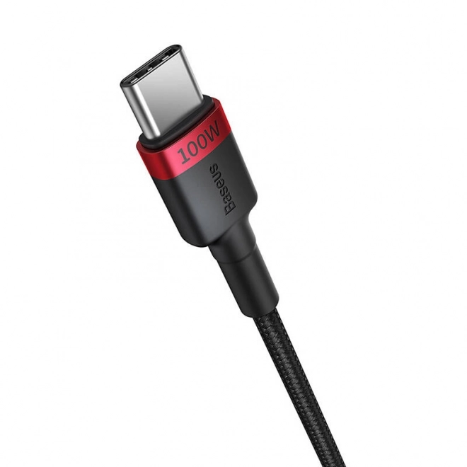 Kabel Baseus Cafule USB-C na USB-C 100W,2m, 2 kom (rdeče-črna, sivo-črna).