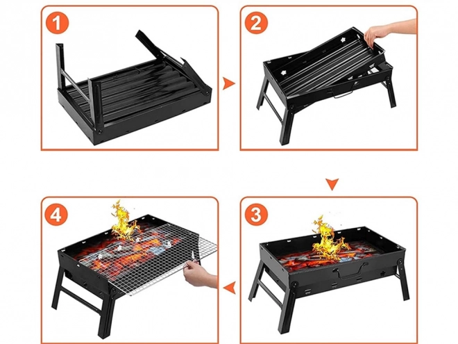 Prenosni zložljivi žar na oglje za kampiranje in BBQ
