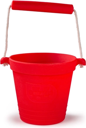 Silikonsko plažno vedro Bigjigs Toys – rdeče