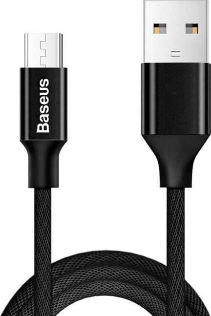 Baseus Yiven micro USB kabel 1,5 m, pleten, 2 A – črn