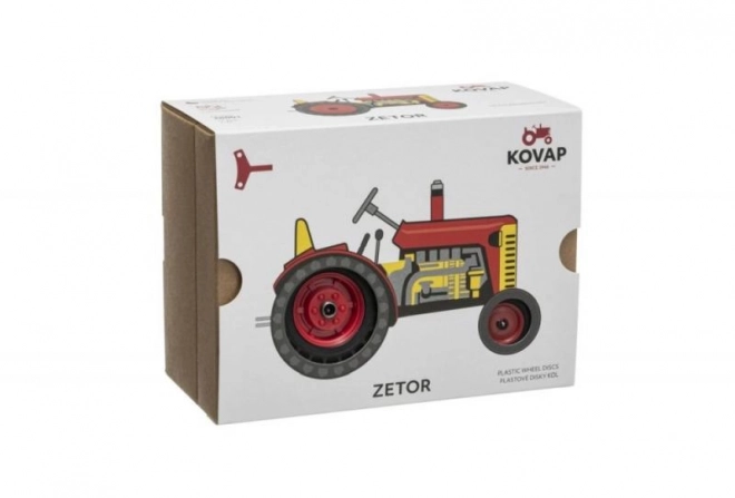 Traktor Zetor rdeč na ključ kovina 14cm 1:25 v škatli Kovap