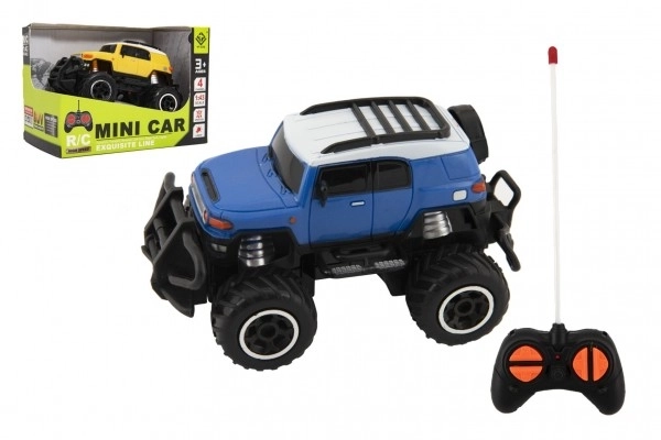 Auto RC mini SUV plast 14cm 27MHz na dalj. uprav. na bat. z luči. 2 barvi v škat. 16x12x10