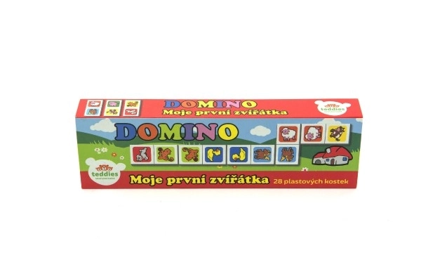Domino Moje prve živali 28 kosov, družabna igra v škatli 21x6x3cm