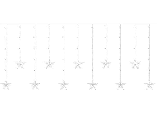 LED pisane zavese z zvezdicami - 2,5 m, 108 LED