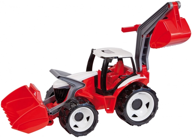 Traktor Lena z žlico in bagrom zeleno-rdeč