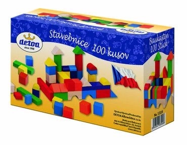 Lesena gradbena igrača kocke 100 kosov