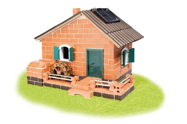 Gradbeni komplet Teifoc Mlin - sončni pogon 380 kosov v škatli 44x33x11cm