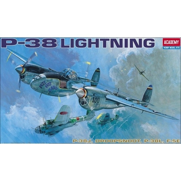 Model letala Academy P-38 E/J/L Lightning 1:48