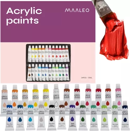 Akrilne barve 24 kos 12 ml