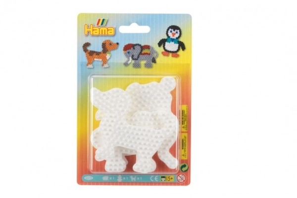 Podloga za likalne perlice Hama MIDI slon, pingvin, kuža plastika 3 kosa na kartici 12x18x3cm