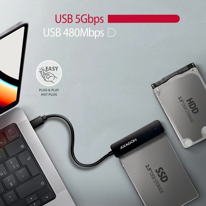 Adapter USB-C na SATA HDD/SSD AXAGON FASTPort2
