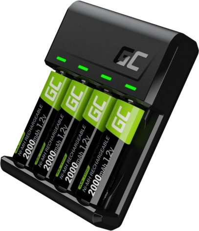 Polnilec GREEN CELL VitalCharger + 4x AA akumulatorji 2000 mAh Ni-MH