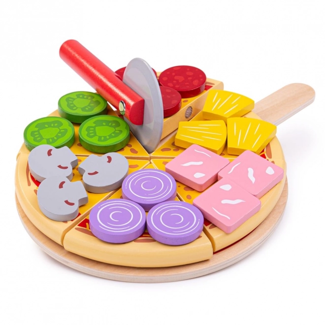Bigjigs Toys Lesena pizza za rezanje
