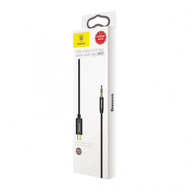 Baseus Yiven Avdio kabel USB-C na mini jack 3,5 mm, 1,2 m - črna
