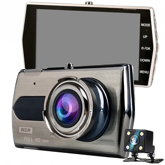 Avto kamera s full HD zapisom in LCD zaslonom
