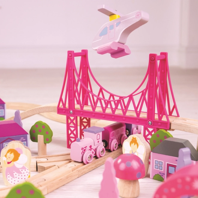 Bigjigs Rail Lesena velika železniška proga za princese