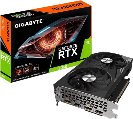 Grafična kartica GIGABYTE GeForce RTX 3060 Gaming OC 8GB GDDR6, 128-bit, 2× DisplayPort/2× HDMI