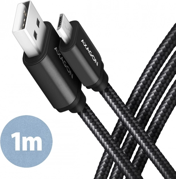 Kabel MicroUSB AXAGON BUMM-AM10AB 1 m 2,4 A