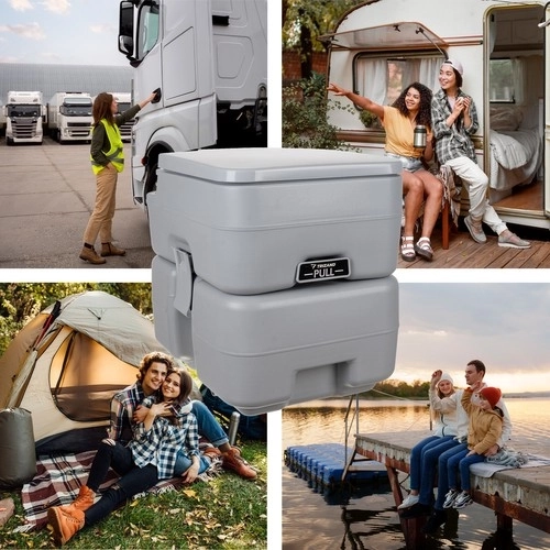 Trizand 24498 Prenosna kamping WC 20 + 12 l, siva