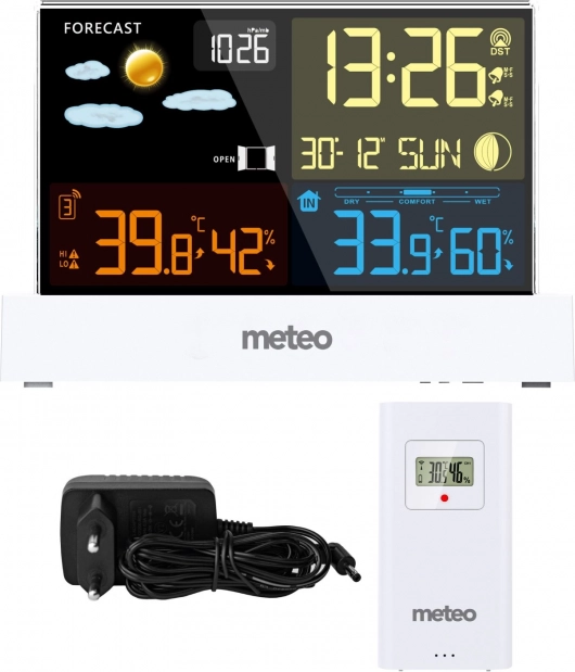 Meteo SP110B brezžična vremenska postaja z DCF, bela