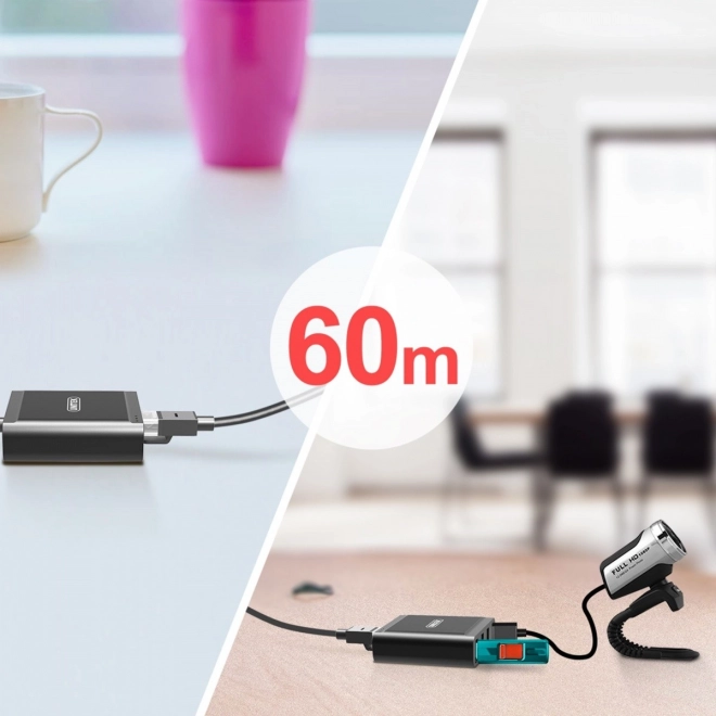 USB 2.0 podaljšek preko IP 4x USB 60m