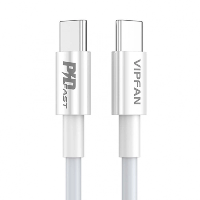 Kabel USB-C na USB-C VFAN P02, 1 m (bela)