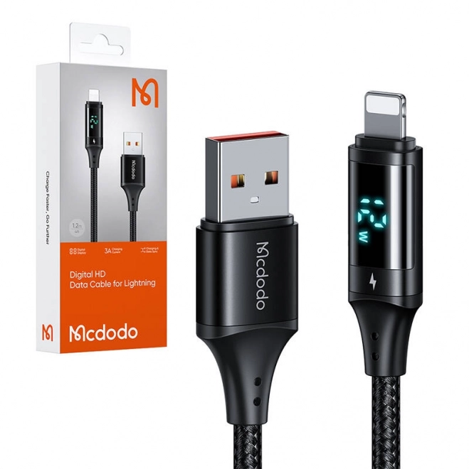 Podatkovni kabel z digitalnim zaslonom USB na Lightning Mcdodo, 1,2 m