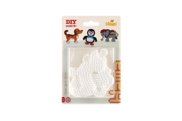 Podloga za likalne perlice Hama MIDI slon, pingvin, kuža plastika 3 kosa na kartici 12x18x3cm