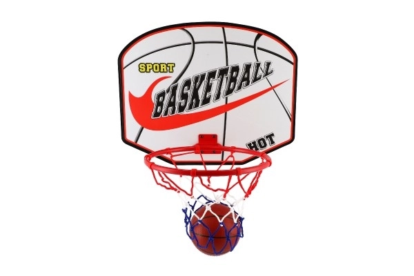 Košarkarski set z leseno ploščo in žogo
