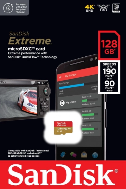 SanDisk Extreme microSDXC 128GB pomnilniška kartica