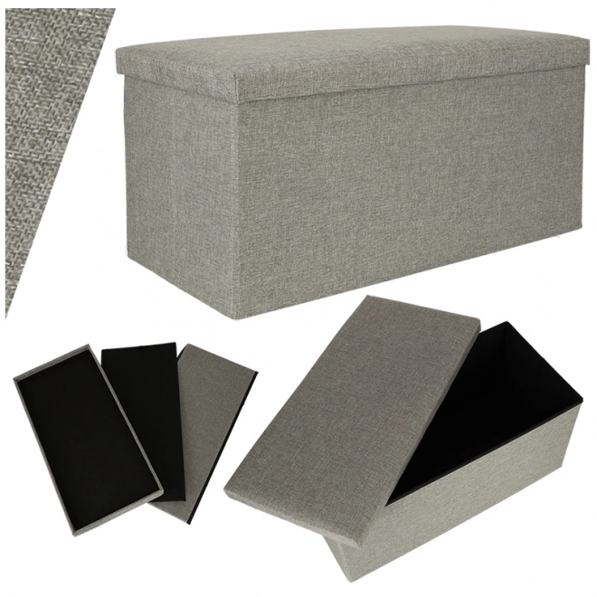Siva zložljiva kocka s prostorom za shranjevanje 76x38x38 cm