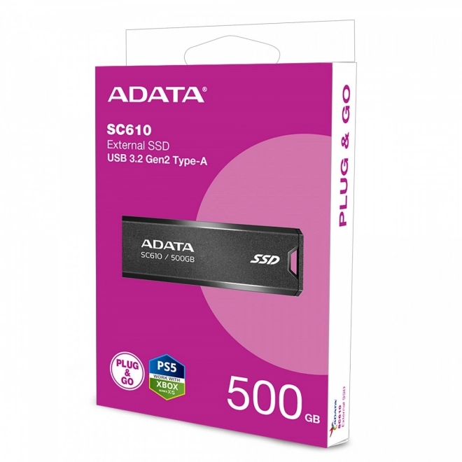 Zunanji SSD SC610 500G USB3.2A Gen2 Črna