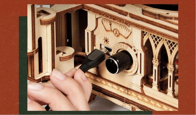 Rokr 3D lesena sestavljanka Klasični gramofon