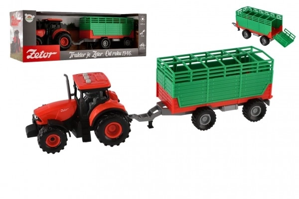 Traktor Zetor s prikolico s svetlobnimi in zvočnimi učinki - 36 cm