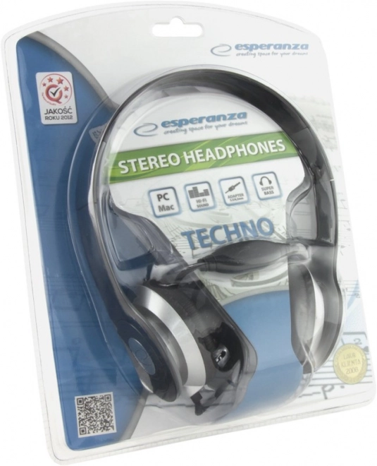Stereo audio slušalke Techno črne