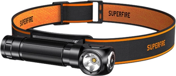 Naglavna svetilka 2v1 SUPERFIRE TH04 z izhodom 600 lm in USB‑C